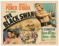 2j114 BLACK SWAN TC '42 cool images of swashbuckler Tyrone Power & Maureen O'Hara!