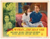 2j126 BLUE VEIL LC #8 '51 young Natalie Wood comforts sad Jane Wyman sitting on couch!