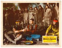 2j145 BROKEN ARROW LC #5 '50 Native American Jeff Chandler as Cochise hands gourd to James Stewart!