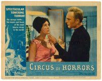 2j182 CIRCUS OF HORRORS LC #8 '60 Anton Differing looks at disfigured pretty girl in dressing room!