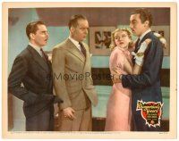 2j215 DANGEROUSLY YOURS LC '37 two men glare at Cesar Romero holding pretty Phyllis Brooks!