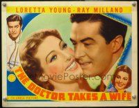2j244 DOCTOR TAKES A WIFE LC '40 great super close up of Ray Milland & sexy smiling Loretta Young!