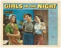 2j323 GIRLS IN THE NIGHT LC #4 '53 bad girl Joyce Holden w/parents Glenda Farrell & Harvey Lembeck!
