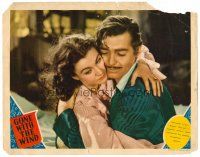 2j336 GONE WITH THE WIND LC '40 best close up of Clark Gable & Vivien Leigh embracing!