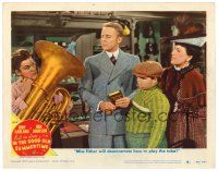 2j402 IN THE GOOD OLD SUMMERTIME LC #4 '49 Van Johnson tells Judy Garland to demonstrate the tuba!