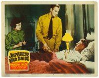 2j418 JAPANESE WAR BRIDE LC #8 '52 soldier Don Taylor & Shirley Yamaguchi visit sick woman in bed!