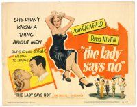 2j453 LADY SAYS NO TC '51 sexy Joan Caulfield was willing to learn about men from David Niven!