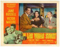 2j457 LAS VEGAS STORY LC #2 '52 great image of sexy Jane Russell & Vincent Price gambling!
