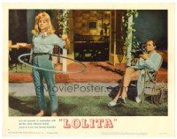 2j474 LOLITA LC #7 '62 Stanley Kubrick, James Mason watches sexy Sue Lyon playing with hula hoop!
