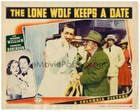 2j476 LONE WOLF KEEPS A DATE LC '40 dapper Warren William recovers from a slap from his date!