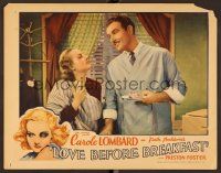 2j484 LOVE BEFORE BREAKFAST LC '36 Carole Lombard stares lovingly at smiling Preston Foster!