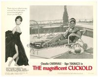 2j495 MAGNIFICENT CUCKOLD LC #5 '65 beautiful Claudia Cardinale talking on phone on lounge chair!