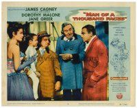 2j500 MAN OF A THOUSAND FACES LC #3 '57 James Cagney as Lon Chaney Sr. looks at man carrying child!