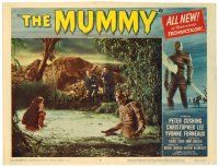 2j557 MUMMY LC #7 '59 Chris Lee as the monster in swamp with Yvonne Furneaux & Peter Cushing!