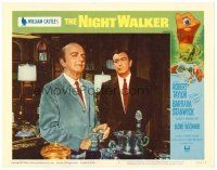 2j579 NIGHT WALKER LC #2 '65 William Castle, Robert Taylor looks at Hayden Rorke with drink in hand!