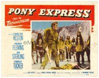 2j628 PONY EXPRESS LC #3 '53 Charlton Heston as Buffalo Bill stands over beaten Native American!