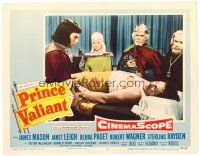 2j641 PRINCE VALIANT LC #7 '54 Robert Wagner, Janet Leigh & Barry Jones w/ wounded Sterling Hayden!
