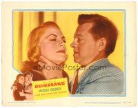 2j653 QUICKSAND LC #8 '50 c/u of crazed Mickey Rooney choking Jeanne Cagney, Irving Pichel