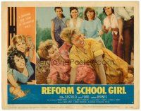 2j664 REFORM SCHOOL GIRL LC #2 '57 great close up of bad girls catfighting in the dirt!