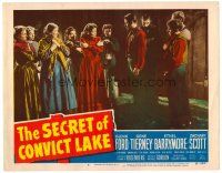2j697 SECRET OF CONVICT LAKE LC #6 '51 Glenn Ford & his men look at pretty Gene Tierney!