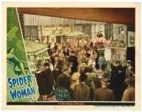 2j711 SHERLOCK HOLMES & THE SPIDER WOMAN LC '44 Basil Rathbone & Nigel Bruce in crowd at carnival!