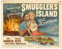 2j739 SMUGGLER'S ISLAND TC '51 art of Jeff Chandler & sexy Keyes, Pirate Port of the China Seas!