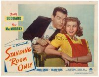 2j763 STANDING ROOM ONLY LC #5 '44 close up of Fred MacMurray giving advice to Paulette Goddard!