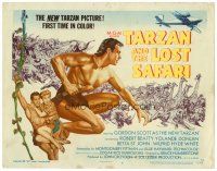 2j793 TARZAN & THE LOST SAFARI TC '57 great artwork of Gordon Scott in the title role!