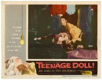 2j805 TEENAGE DOLL LC #5 '57 cool image of sexy Ziva Rodann & dead girl!