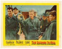 2j807 TEN SECONDS TO HELL LC #4 '59 close up of Jack Palance & Jeff Chandler with soldiers!