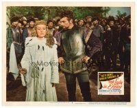 2j817 THAT LADY IN ERMINE LC #3 '48 Douglas Fairbanks Jr. in armor with Betty Grable in fur robe