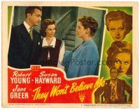 2j824 THEY WON'T BELIEVE ME LC #2 '47 Susan Hayward, Robert Young, Jane Greer, film noir!