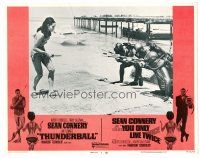 2j832 THUNDERBALL/YOU ONLY LIVE TWICE LC #7 '71 wacky image of Claudine Auger facing down frogmen!
