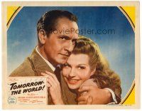 2j846 TOMORROW THE WORLD LC '44 romantic close up of Fredric March holding Betty Field!