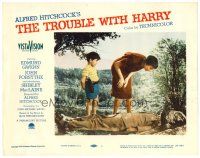 2j865 TROUBLE WITH HARRY LC #1 '55 Alfred Hitchcock, Shirley MacLaine, Jerry Mathers & dead Harry!
