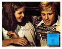 2j923 WAY WE WERE LC #5 '73 close up of Robert Redford & pretty Lois Chiles sharing a milkshake!