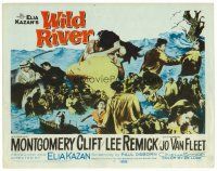 2j956 WILD RIVER TC '60 directed by Elia Kazan, Montgomery Clift embraces Lee Remick!