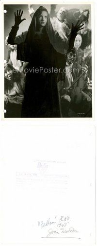2k107 BEDLAM 8x10 still '46 creepy close up of hooded Joan Newton by Gaston Longet!