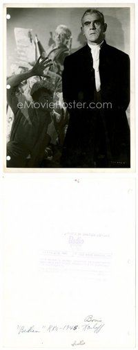 2k108 BEDLAM 8x10 still '46 great close up of madman Boris Karloff by Gaston Longet!