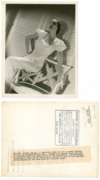 2k265 DOLORES DEL RIO 8x10 still '30s the beautiful Mexican actress leaning on a chair!