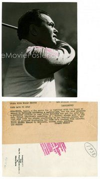 2k292 EDWARD G. ROBINSON 6.5x8.25 news photo '33 the great star trades his gats for a golf club!