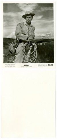 2k685 SHANE 8x10 still R66 best close up of Alan Ladd in buckskin on horseback!