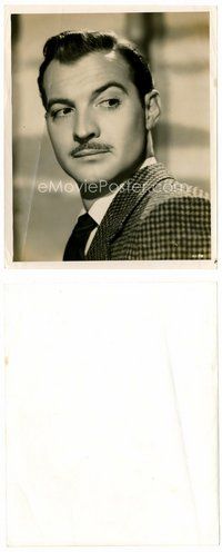 2k838 ZACHARY SCOTT 8x10 still '40s head & shoulders portrait of the actor wearing suit & tie!