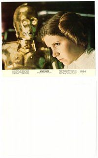 2k032 STAR WARS color 8x10 still '77 close up of C-3PO & Carrie Fisher as Princes Leia!