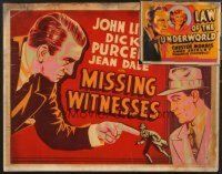 2m018 LOT OF 2 UNFOLDED OTHER COMPANY HALF-SHEETS '37 - '38 Law of Underworld & Missing Witnesses