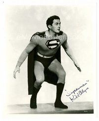 2m259 KIRK ALYN signed 8x10 REPRO still '90 portrait in Superman costume about to take off!