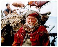 2m250 JAMES COBURN signed color 8x10 REPRO still '01 close up in costume smiling really big!