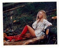 2m278 VERONICA CARLSON signed color 8x10 REPRO still '90s seated portrait of the sexy English model!