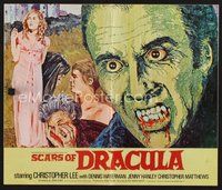 2m184 SCARS OF DRACULA English pb '70 c/u art of bloody vampire Christopher Lee, Hammer horror!