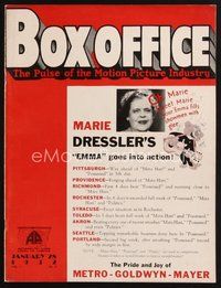 2m077 BOX OFFICE exhibitor magazine January 28, 1932 Marie Dressler's Emma is ahead of Mata Hari!